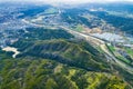 Aerial scenery of Hengfeng Cen Mountain Royalty Free Stock Photo