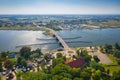 Aerial scenery of the Martwa WisÃâa river and Sobieszewo Island by the Baltic Sea in Gdansk. Poland