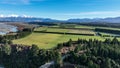 Aerial scenery of the river flowing through the Waimakariri Gorge