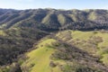 Aerial of Scenic Hills and Forest in Northern California Royalty Free Stock Photo