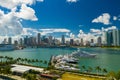 Aerial scenic image Downtown Miami and Island Gardens Marina