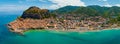 Aerial scenic view of the Cefalu, medieval village of Sicily island Royalty Free Stock Photo