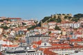 Aerial scenic view of central Lisbon, Portugal Royalty Free Stock Photo