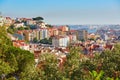 Aerial scenic view of central Lisbon Royalty Free Stock Photo