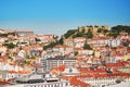 Aerial scenic view of central Lisbon Royalty Free Stock Photo