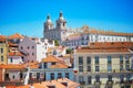 Aerial scenic view of central Lisbon Royalty Free Stock Photo