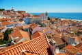 Aerial scenic view of central Lisbon Royalty Free Stock Photo