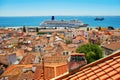 Aerial scenic view of central Lisbon Royalty Free Stock Photo