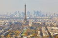 Aerial scenic view of central Paris Royalty Free Stock Photo