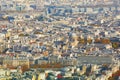 Aerial scenic view of central Paris Royalty Free Stock Photo