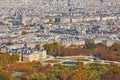 Aerial scenic view of central Paris Royalty Free Stock Photo