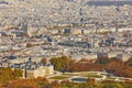 Aerial scenic view of central Paris Royalty Free Stock Photo