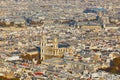 Aerial scenic view of central Paris Royalty Free Stock Photo