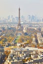 Aerial scenic view of central Paris Royalty Free Stock Photo