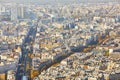 Aerial scenic view of central Paris Royalty Free Stock Photo