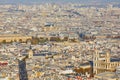 Aerial scenic view of central Paris Royalty Free Stock Photo