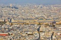 Aerial scenic view of central Paris Royalty Free Stock Photo
