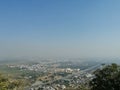 Aerial scenic view from Chulgiri Jain temple of Jaipur city.