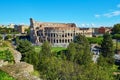 Aerial scenic view of Colosseum in Rome, Italy Royalty Free Stock Photo