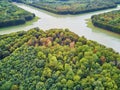 Aerial scenic view of Grand Canal in the Gardens of Versailles, Paris, France