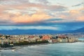 Aerial scenic view of Naples with Vesuvius volcano Royalty Free Stock Photo