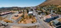 Aerial scenic view of Victorian building on historic Main C street in downtown Virginia City. Royalty Free Stock Photo