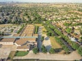 Aerial school district near residential houses in Irving, Texas, USA Royalty Free Stock Photo