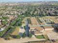 Aerial school district near residential houses in Irving, Texas, USA Royalty Free Stock Photo