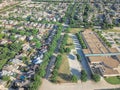 Aerial school district near residential houses in Irving, Texas, USA Royalty Free Stock Photo