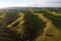 Aerial of Serene Sunrise and Hills in Livermore, California Royalty Free Stock Photo