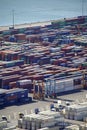 Aerial of shipping containers at Barcelona Port
