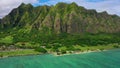 Aerial Shoot, Hawaii, Island Oahu, Kualoa Ranch, Kualoa Regional Park, Kualoa Point, Pacific Ocean