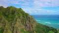 Aerial Shoot, Hawaii, Island Oahu, Kualoa Regional Park, Kualoa Ranch, Kualoa Point, Pacific Ocean