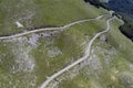 Aerial shooting of a mountain road.