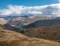 Aerial Shoot over Scenic Valley in Lake District Royalty Free Stock Photo