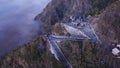 Aerial Shoot, Penanjakan 2 is the spot to see a sunrise in the tourist area of Mount Bromo Indonesia