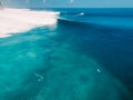 Aerial shooting of big wave surfing. Big waves in ocean Royalty Free Stock Photo