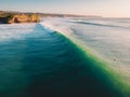 Aerial shooting of big waves. Biggest ocean waves in Bali Royalty Free Stock Photo