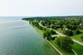 Aerial of the shoreline at Fort Erie, Ontario, Canada Royalty Free Stock Photo