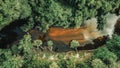 Aerial shot of Alafia River in Brandon, Tampa, Florida Royalty Free Stock Photo