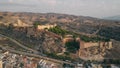 Aerial shot of ancient Alcazaba of Almeria, a fortress in southern Spain