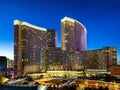 Aerial shot of the Aria hotel in Las Vegas