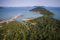 Aerial shot of Bang Bao fishing village in Koh Chang