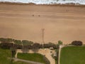 Aerial shot of the beach at Abbotsbury, Dorset, UK