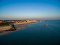 Aerial shot of a beach under the clear sky in Vlissingen, Zeeland, Netherlands