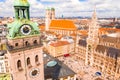 Aerial shot of the beautiful city of Munich, Germany Royalty Free Stock Photo