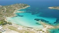 Aerial shot of a beautiful landscape of the Lagonisi beach in Sithonia Halkidiki, Greece Royalty Free Stock Photo