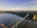 Aerial shot of the beautiful Lions Gate Bridge,  Vancouver, British Columbia Royalty Free Stock Photo