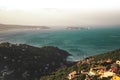 Aerial shot of beautiful Montanas de Begur in Begur, Spain Royalty Free Stock Photo