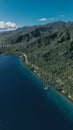 Aerial Shot of a Beautiful Seashore Village in the Philippines Royalty Free Stock Photo